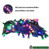 Pisca Pisca 100 Leds Colorido Com 8 Funções 10 Metros - Chibrali