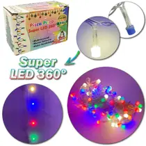 Pisca Pisca 100 LEDS COLORS SUPER LED Luz De Natal 110V 9M 8 FUNCOES FIO TRANSPARENTE Pisca Pisca 100 LEDS COLORS SUPER LED Luz De Natal 110V 9M 8 FUNCOES FIO TRANSPARENTE