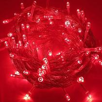 Pisca Pisca 220v Natal Led 100 Lâmpadas 8 funções 9 Metros Vermelho