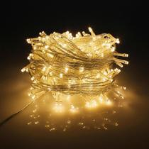 Pisca Pisca 4,3m 127V Cascata Cortina de Natal Iluminação Branco Quente 8 Funções p/ Enfeite Decoração Natalina - Wincy Natal