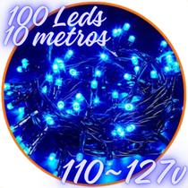 Pisca pisca arvore de natal fio verde 100 leds azul 10 metros 127v 110v ref. 15105 Pisca pisca arvore de natal fio verde 100 leds azul 10 metros 127v 110v ref. 15105