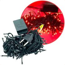 Pisca pisca arvore de natal fio verde 100 leds vermelho 10 metros 127v~110v ref. 15073 Pisca pisca arvore de natal fio verde 100 leds vermelho 10 metros 127v~110v ref. 15073