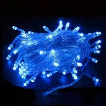 Pisca pisca azul com fio transparente 100 LEDs 10 metros (220V)