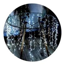 Pisca Pisca Branco Cascata 100 Leds 8 Funções Fio Branco 3 Metros 127V V8 Pisca Pisca Branco Cascata 100 Leds 8 Funções Fio Branco 3 Metros 127V V8