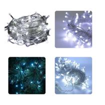 Pisca Pisca Branco Frio 10m 100 Led 8 Função Conector Emenda