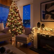 Pisca Pisca Branco Quente 8m 80 LEDs Fio Transparente 8 Funções Luz Amarela Natal Festa Pisca Pisca Branco Quente 8m 80 LEDs Fio Transparente 8 Funções Luz Amarela Natal Festa