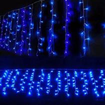 Pisca Pisca Cascata Decorativa 100 Lâmpadas Led Cor Azul com 1,9 MT - 127v - Master Lock