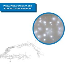 Pisca Pisca Cascata Led 100 lâmpadas c/ Extensor 2,3M 8 combinações de pisca