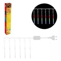 Pisca Pisca Chuva de Led Tubo Super Brilhante Colorido 160 Leds Bivolt