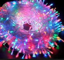 Pisca Pisca Colorido Decoração Arvore Natal 100 Leds Fio Transparente - Maf Shop