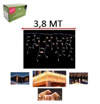 Pisca Pisca com 8 Funções Modelo Cascata 200 Lâmpadas Led Branco Frio 3,8 MT