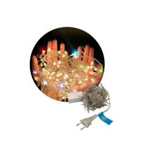 Pisca Pisca Cordão 100 Leds Colorido 8Funções Fio transparente 10M