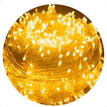 Pisca Pisca Cordão 100 Leds Natal 10m 8 Modos 127V Fio Transparente