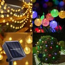 Pisca Pisca Cordão de Led Bolinhas Luz Solar 9.5M 8 Modos De Iluminação Decoração Enfeites De Natal Natalino - V2Beh