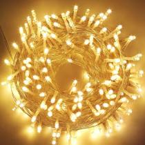 Pisca Pisca Cordão Fio LED 100 Lâmpada Natalino Branco Quente Decoração Natal