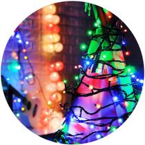 Pisca-Pisca de Natal 100 LEDs Cascata Luzes Coloridas 220V - Wincy