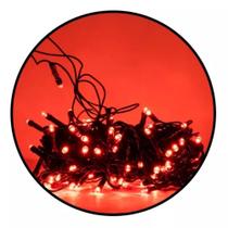 Pisca-pisca De Natal 100 Leds Tomada Luz Vermelha 127v