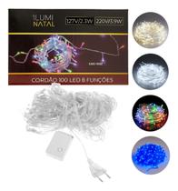Pisca Pisca De Natal 10m 8 Funções 100 Led Interior/exterior Branco Frio