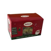 Pisca Pisca de Natal 200 Lâmpadas LED Branco Quente Fio Transparente 220v - Festive
