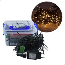 Pisca Pisca Festão 200 Mini Leds Quentes, 9 Funções, Decoração De Natal, Luzinhas de Natal, Bivolt