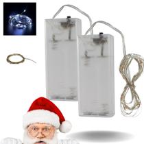 Pisca pisca fio de fada LED 2 metros BRANCO decoração natalina luzes iluminação natal kit 2 unidades