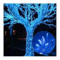 Pisca Pisca Fio Transparente 100 Lâmpadas Led 127v 10m Cor Azul 8 Funções - Global
