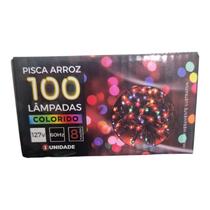 Pisca Pisca Lampinha de Natal Colorido 8 funções 100 lâmpada Cor:Colorido 220V