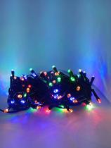 Pisca Pisca LED com 100 Lâmpadas Colorido - 10 Metros - 110V - Fio verde ( 8 FUNÇÕES )