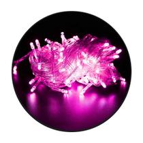 Pisca Pisca Led Rosa 100 Lâmpadas 8 Funções 110v Enfeite Natalino