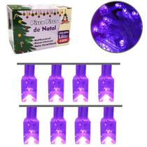 Pisca pisca luz de natal roxa lilás 220V para árvore 8 funções 3,8m roxo Luizinha luzinha