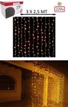 Pisca Pisca Modelo Cortina Fixa Decorativa 500 Lâmpadas Led Cor Branco Quente 3x2,5MT - 220V Pisca Pisca Modelo Cortina Fixa Decorativa 500 Lâmpadas Led Cor Branco Quente 3x2,5MT - 220V
