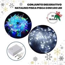 Pisca-Pisca Natal 100 Led - 10 metros - YA Decor Pisca-Pisca Natal 100 Led - 10 metros - YA Decor