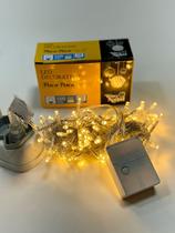 Pisca Pisca Natal 100 LEDS 9M Branco Quente 220V Fio Transparente