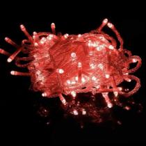 Pisca pisca natal, 10m, 100 leds, 8 funções, fio transparente