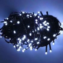 Pisca pisca natal, 10m, 100 leds, 8 funções, fio verde