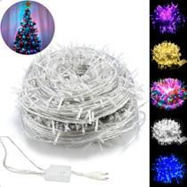 Pisca Pisca Natal Cordão 100 Leds 10m 8 Funções Varias Cores