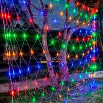 Pisca pisca Natal- cortina de rede com 96 LEDs- 8 funções - Chibrali