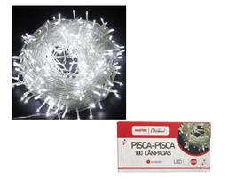 Pisca Pisca Natal Led 100 Lâmpadas Banco 8 funções 220v Fio Transparente 8,5mts - FX