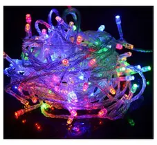 Pisca Pisca Natal Led 100 Lâmpadas Colorido 8 funções 220v Fio Transparente