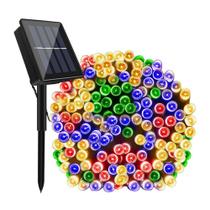 Pisca Pisca Natal Led 200 Lâmpadas Colorida Solar 20m 8 Modos Decoração Enfeite Luzes Externa Jardim
