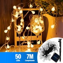 Pisca Pisca Natal Solar Led 50 Lâmpadas Colorido 7m 8 Modos Decoração Enfeite Luzes Externa Jardim - Vedo