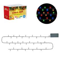 Pisca Pisca Natalino 15 Luzes Leds 8 Funções Ou Fixa À Pilha Decoração Natal Colorido 2 Metros - SVS