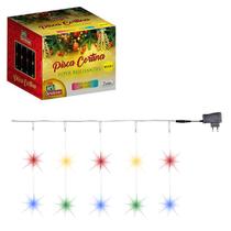 Pisca pisca natalino cortina colorido rgb 200 leds 10 fios 2m bivolt