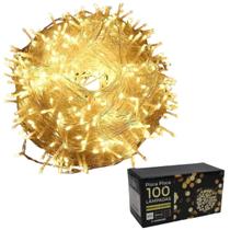 Pisca Pisca Para Natal Decoração Arvore Natalina Ambiente Intimista 100 LEDS Luz Quente 8 Funções