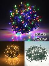 Pisca pisca simples 50Leds 8 Funções comprimento 5 metros 127V