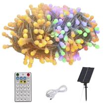 Pisca Pisca Solar 200LED 22M Luzes Solares 8 Modos para Decoração Externa de Jardim Garagem Quintal