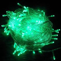 Pisca Pisca Verde 220v Led 100 Lâmpadas 8 funções 9 Metros