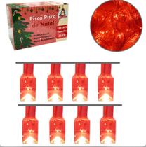 Pisca pisca vermelho de árvore de natal 2 metro 220V - luz vermelha
