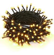 Pisca Pisca Warm Amarelo Cordão 200 Lâmpadas 127v Led 8 Funções 15m