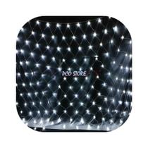 Pisca Rede 320 Led 2,5m x 2,0m 8 Funções Branco Frio Decor Natal 110V